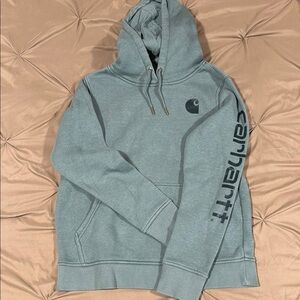 Carhartt Gray Sweater with Hood and Logo